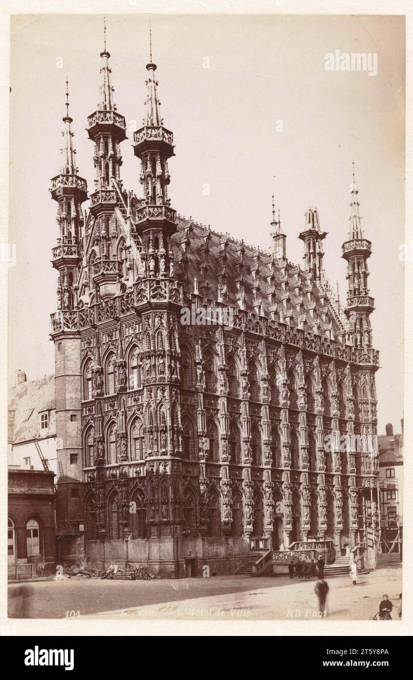 Leuven Town Hall, Étienne Neurdein, 1860 - 1900 Stock Photo