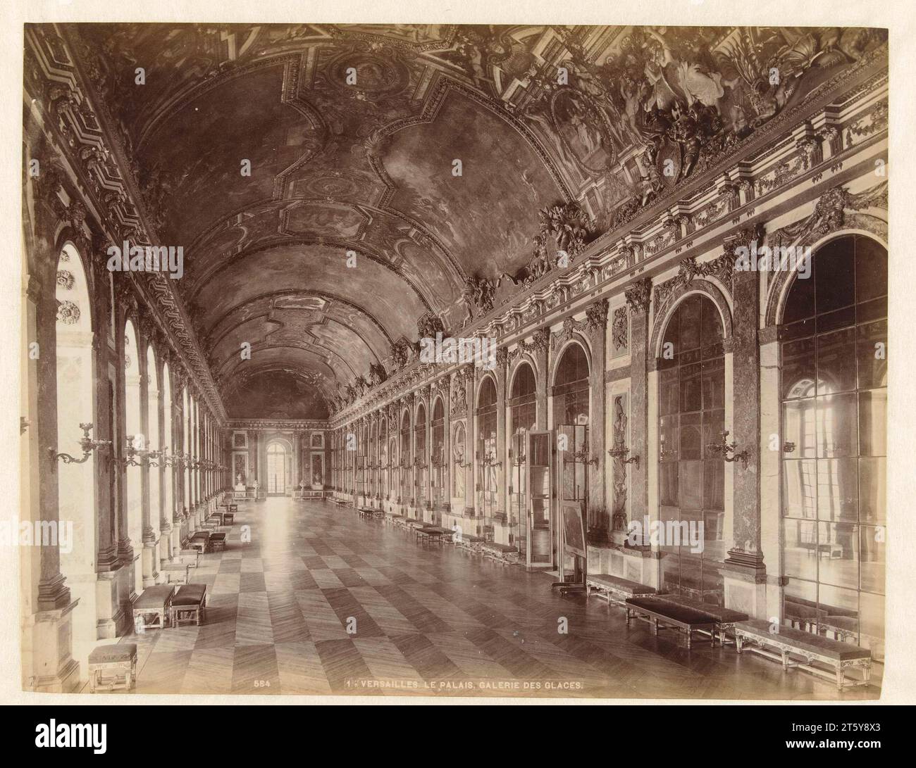 Hall of Mirrors in the Palace of Versailles, anonymous, 1860 - 1900 ...