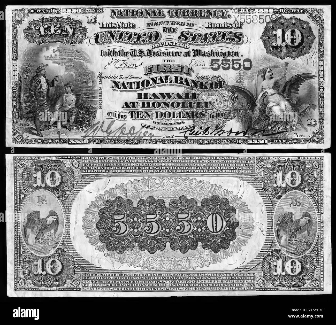 Photo banknotes USA, 10 dollars,1889 Stock Photo Alamy