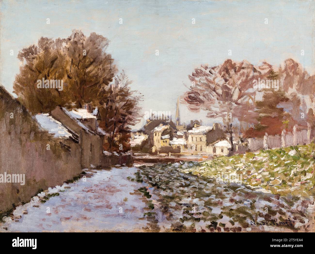 Claude Monet, Neige à Argenteuil (Snow in Argenteuil), landscape painting in oil on canvas, 1874-1875 Stock Photo