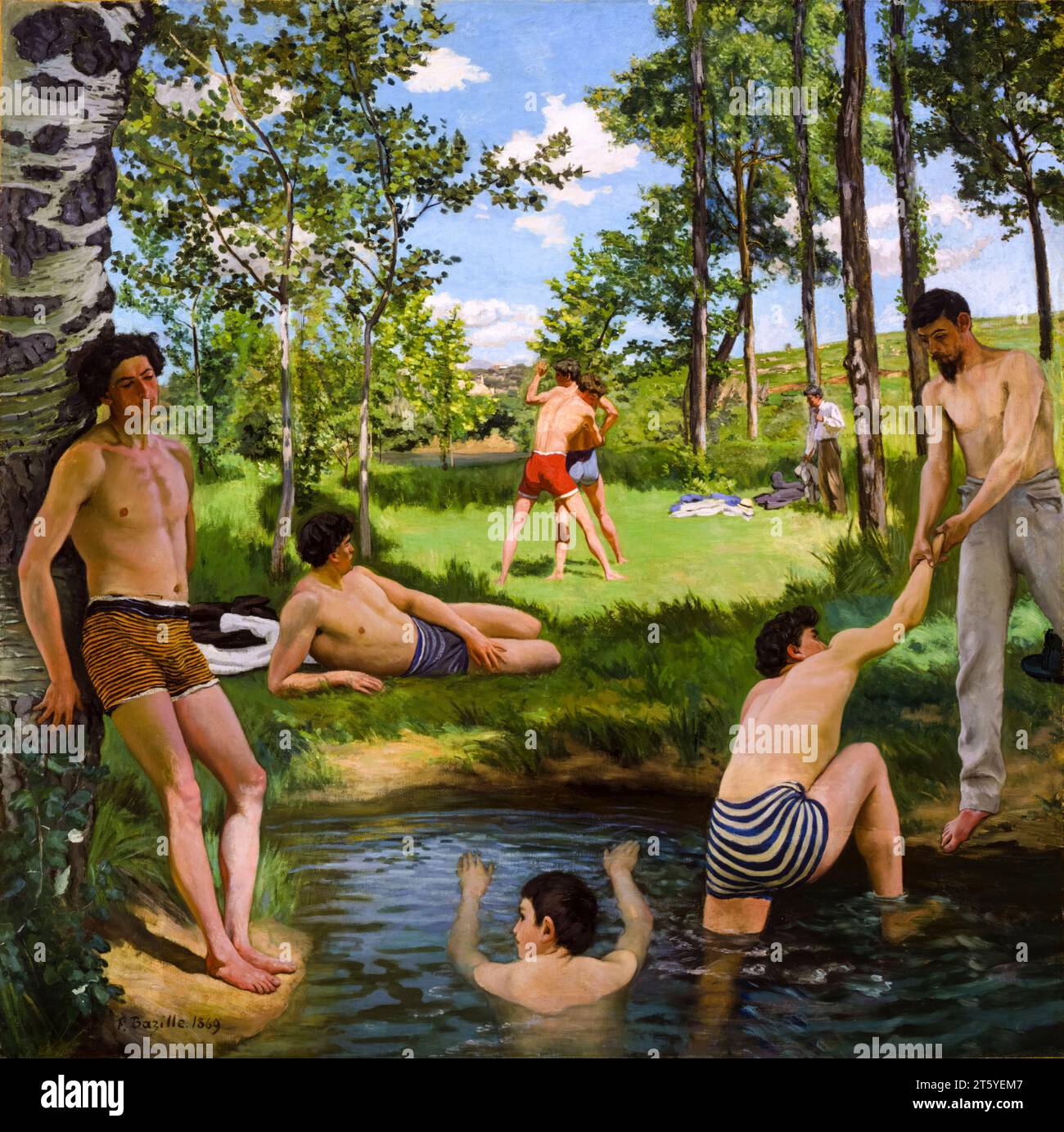 Frédéric Bazille, Summer Scene (Bathers), painting in oil on canvas, 1869 Stock Photo