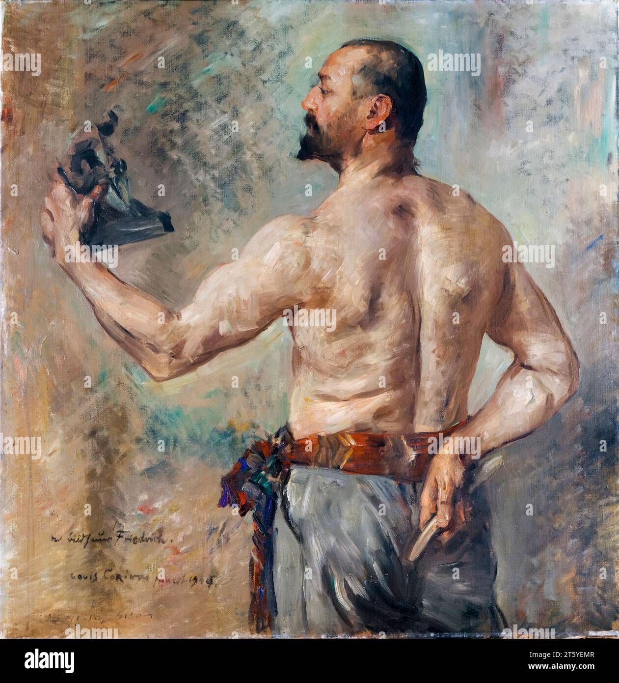 Portrait of the German sculptor Nikolaus Friedrich (1865-1914), painting in oil on canvas by Lovis Corinth, 1904 Stock Photo