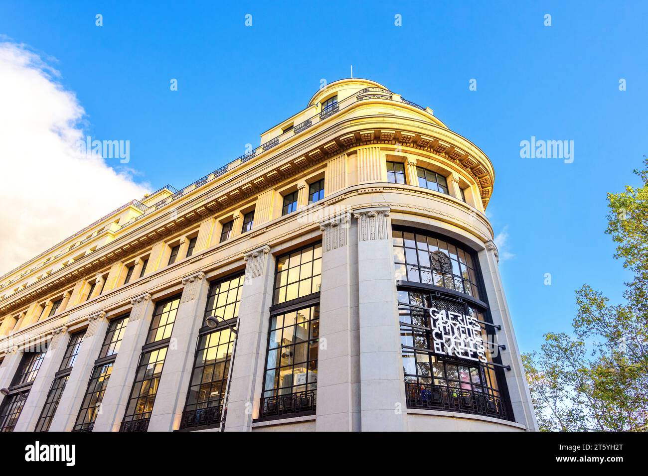 Exterior of the Galeries Lafayette store on the Avenue des Champs-Elysées, 75008 Paris, France. Stock Photo