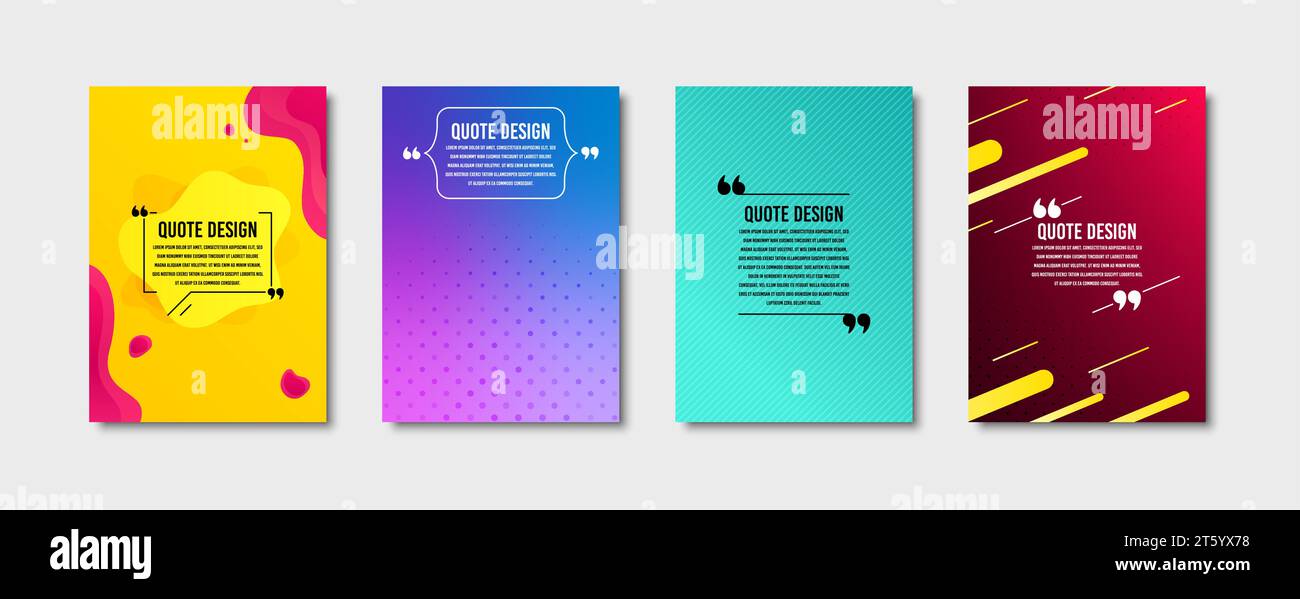 Quote frames templates set. Citation empty speech bubbles, text in brackets. Textbox quote bubbles. Vector Stock Vector