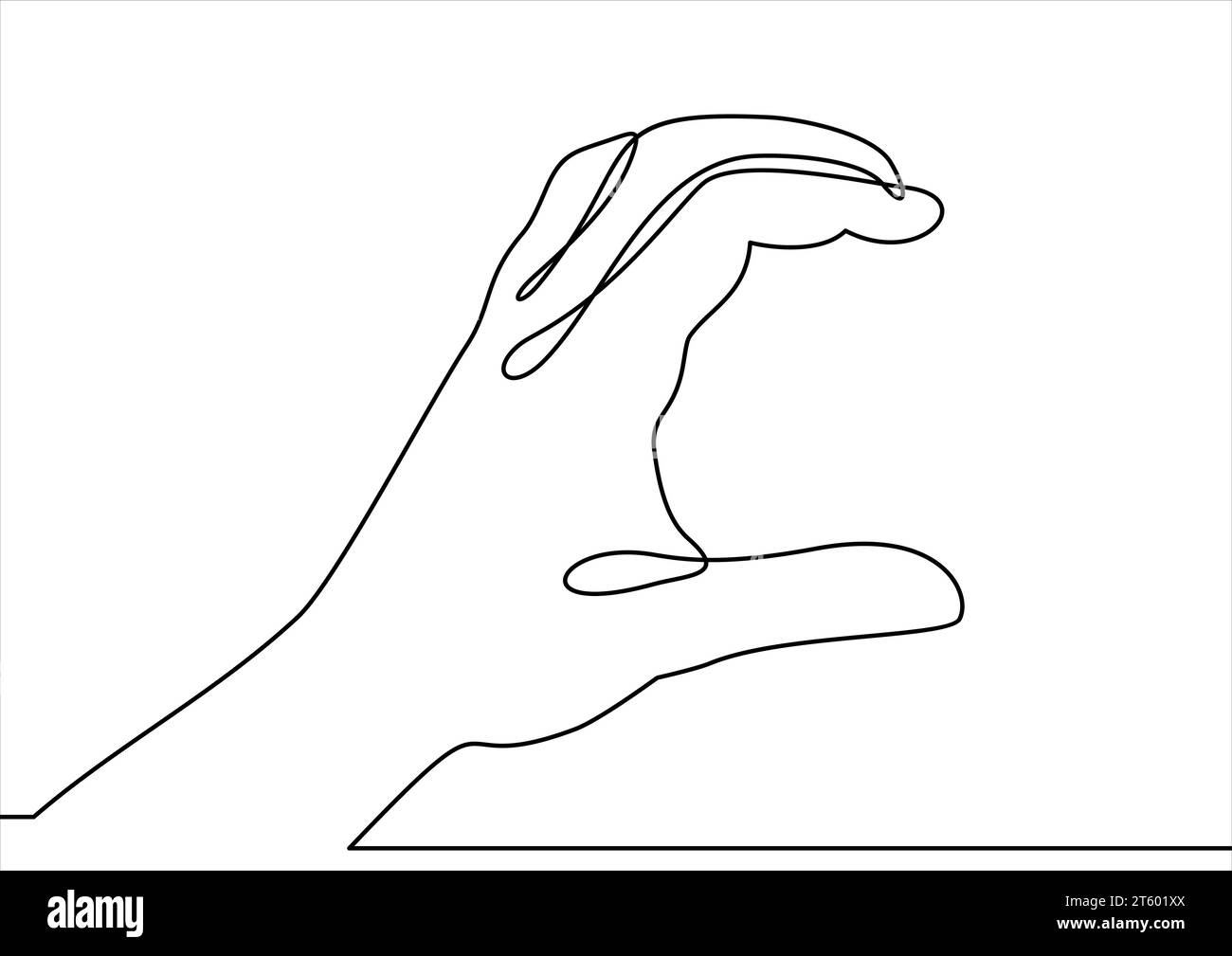 Empty hand icon keeping something- continuous line drawing Stock Vector