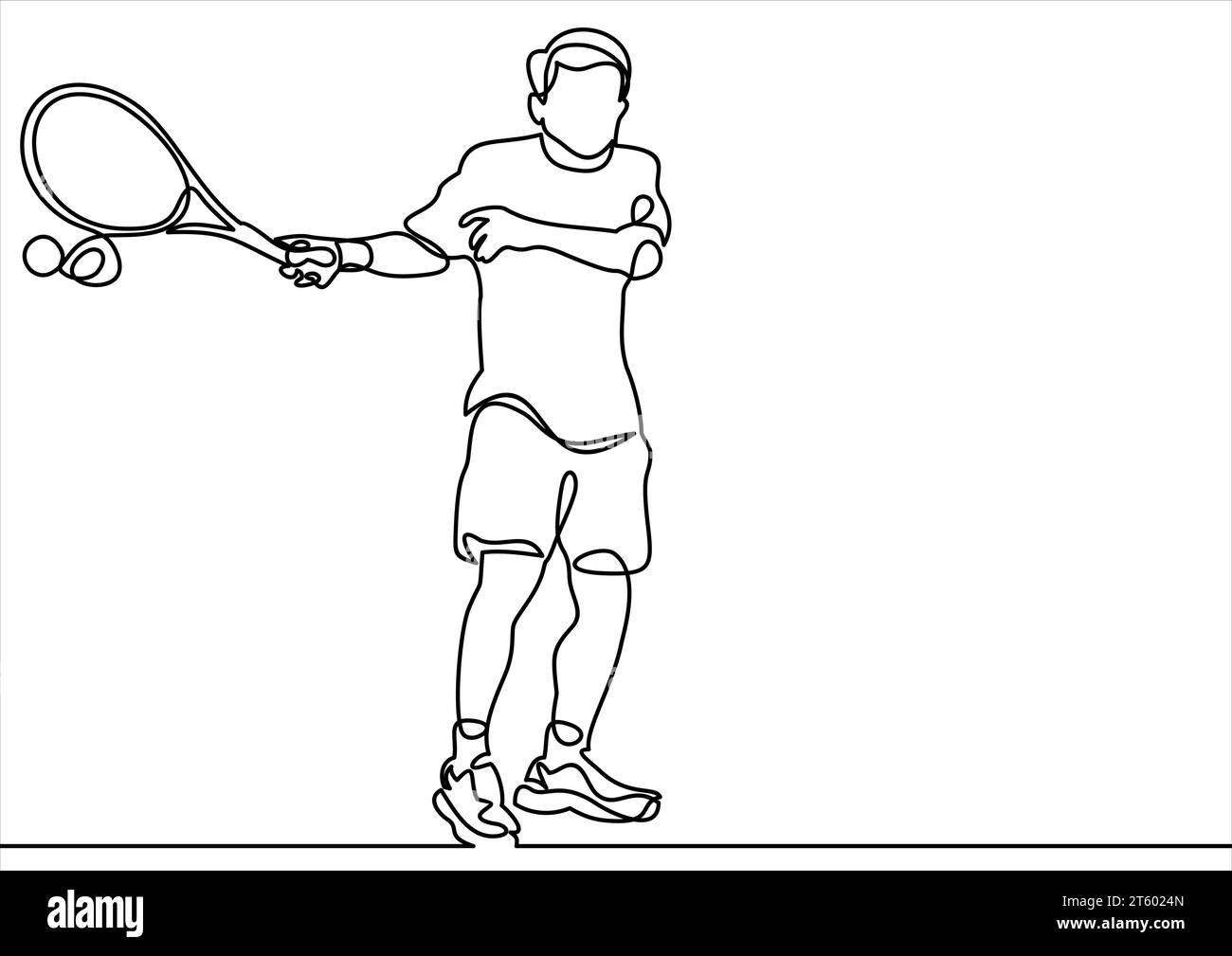 Game of tennis player continuous line drawing Stock Vector Image & Art Alamy
