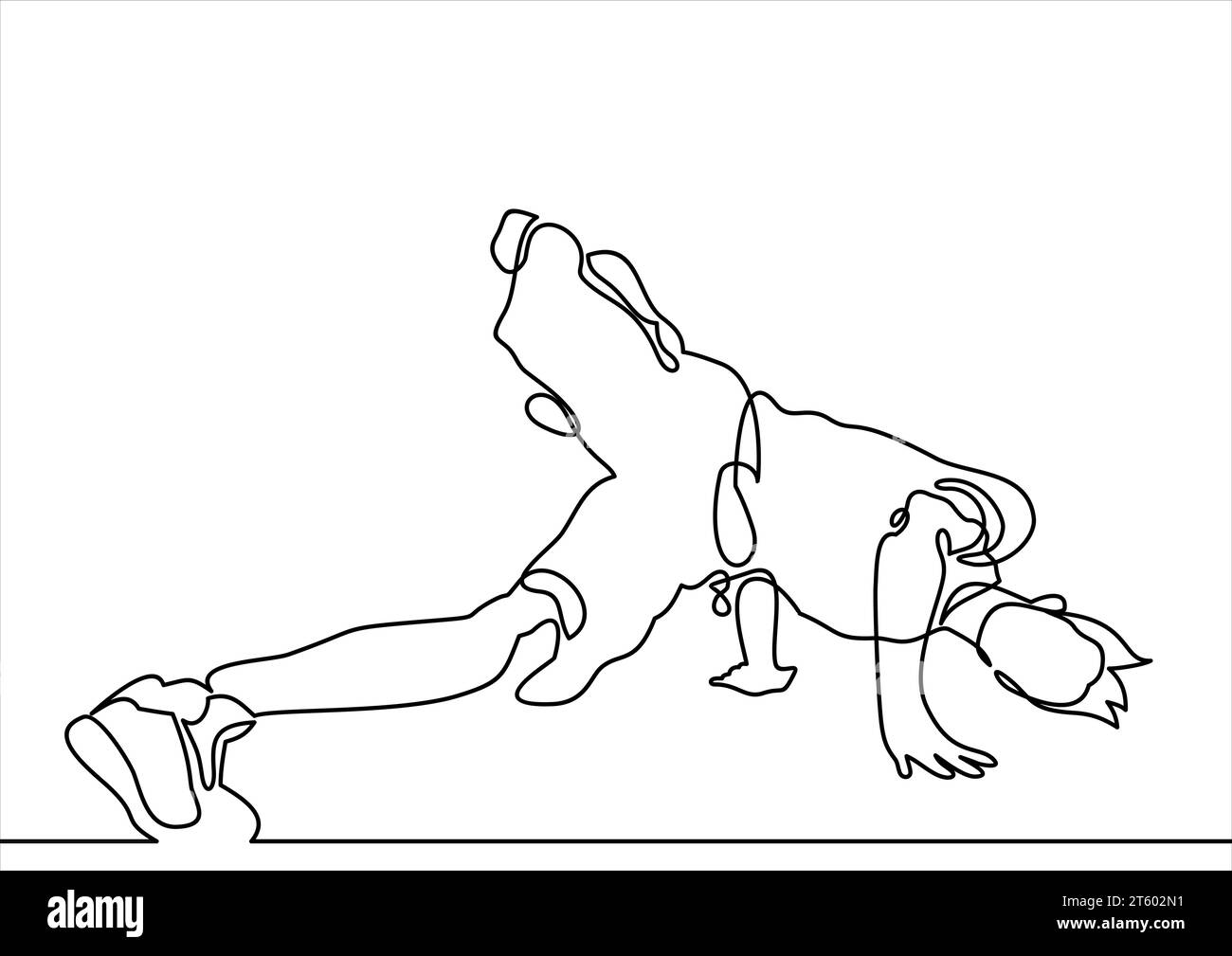 break dancer-continuous line drawing vector art Stock Vector