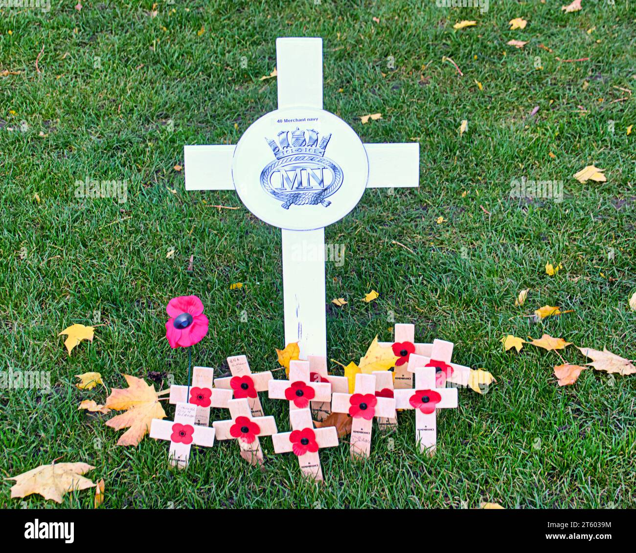 Glasgow, Scotland, UK. 7th November, 2023. Remembrance in the city saw specific contributors memorials in the remembrance garden in George square. Credit Gerard Ferry/Alamy Live News Stock Photo