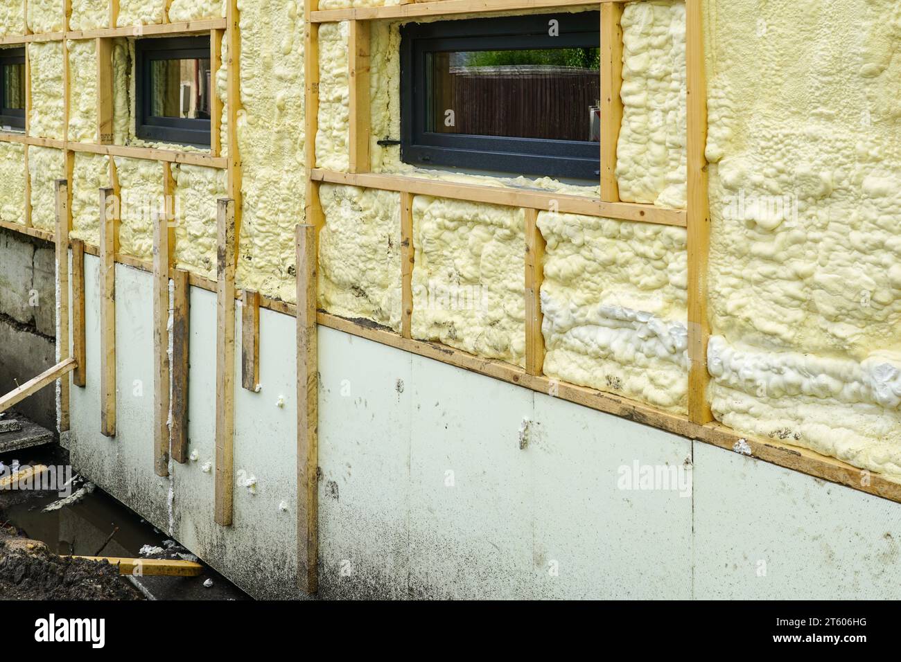 Thermal insulation of the concrete foundation of the residential house