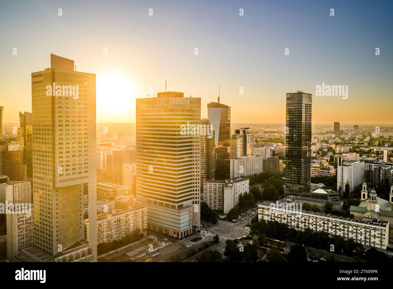 City warsaw downtown skyline silhouette hi-res stock photography and ...