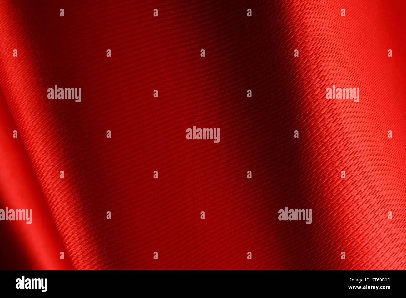 Background made wavy red linen fabric Stock Photo