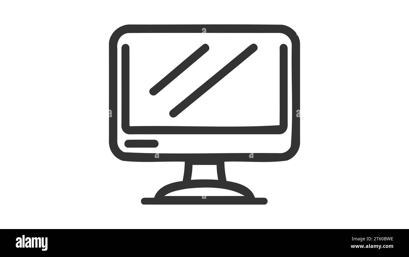 Monitor icon isolated on white background. Vector illustration Stock ...