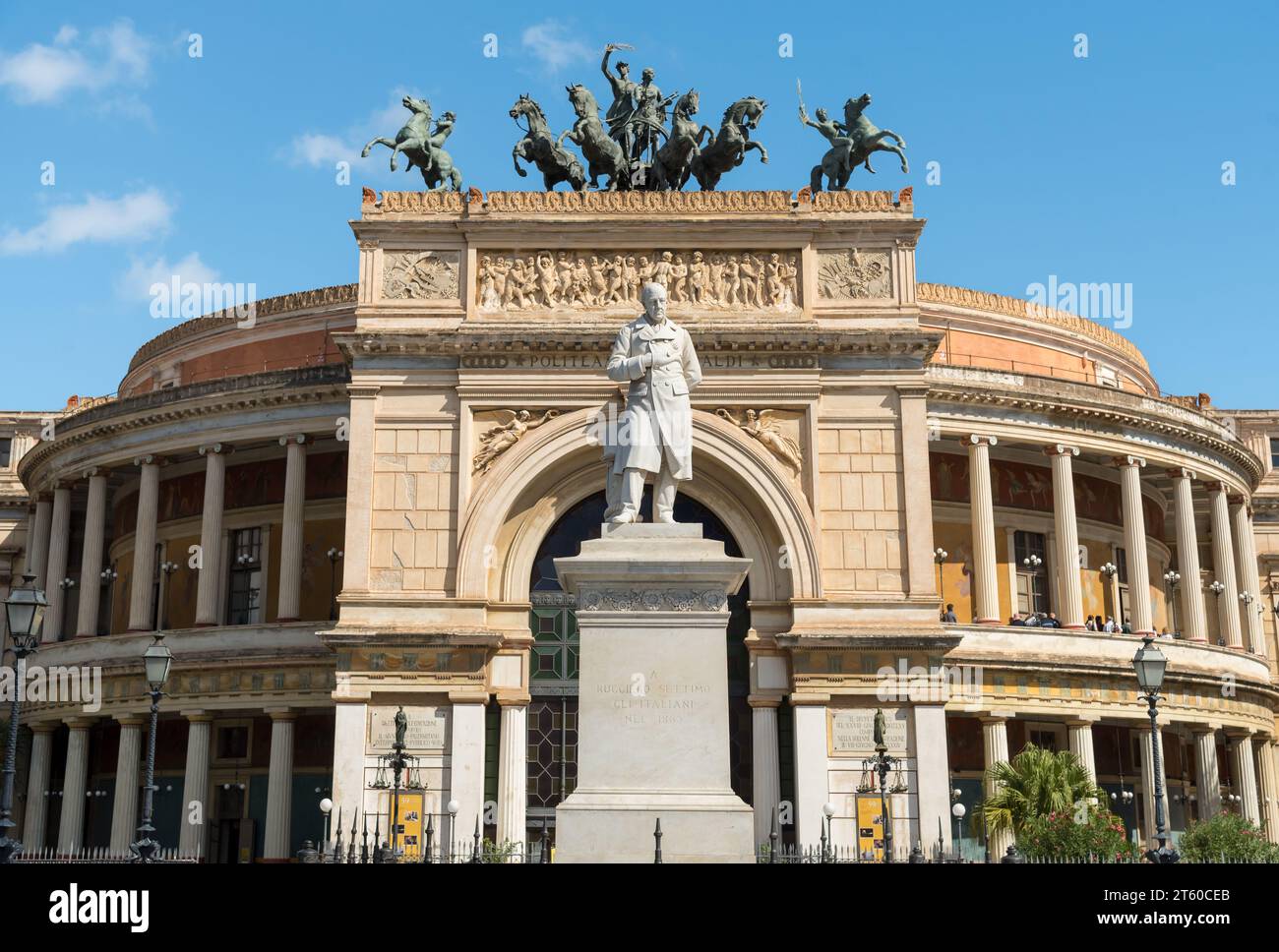 Palermo, Sicily, Italy - October 7, 2017: View of the Politeama Garibaldi theater, located in Piazza Ruggero Settimo in Palermo. Stock Photo