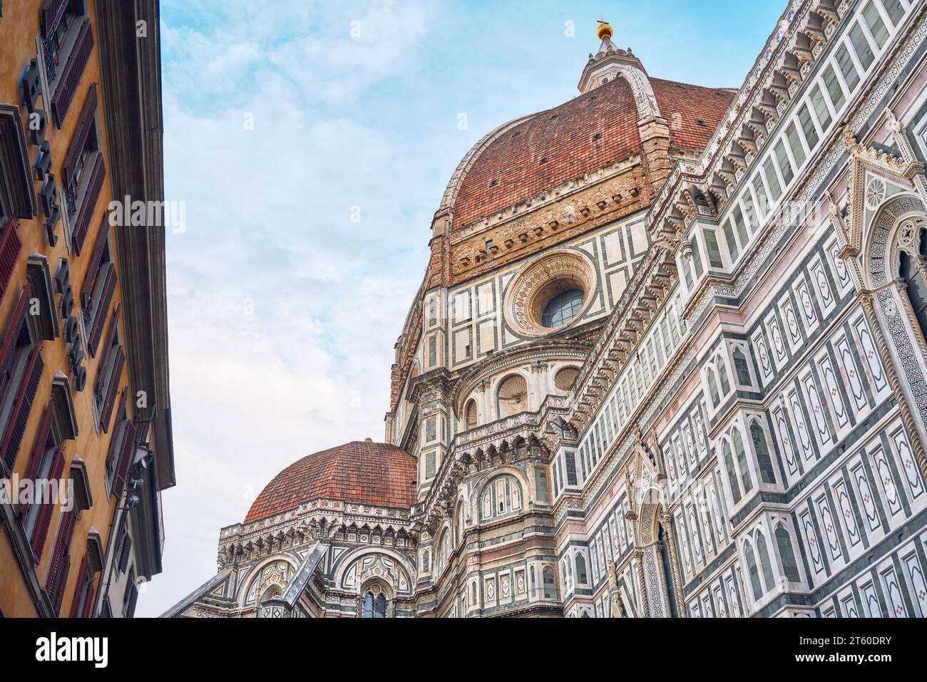Detail of the Florence cathedral Santa Maria del Fiore with ...