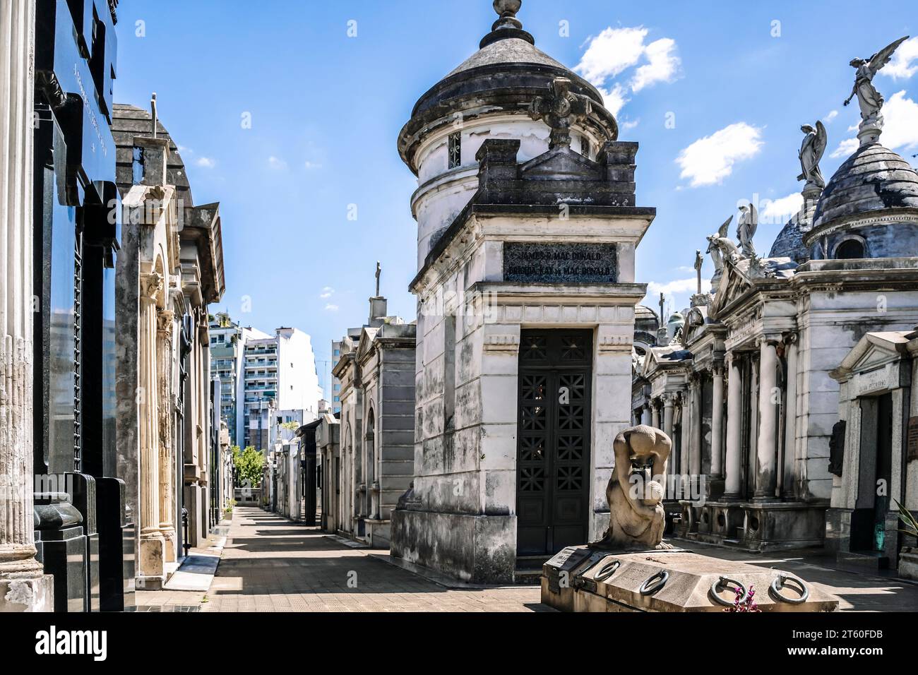 Buenos Aires, Argentina - October 30, 2023: Recoleta Cemetery Buenos Aires. Historical cemetery in Argentina. Travel, sights. High quality photo Stock Photo