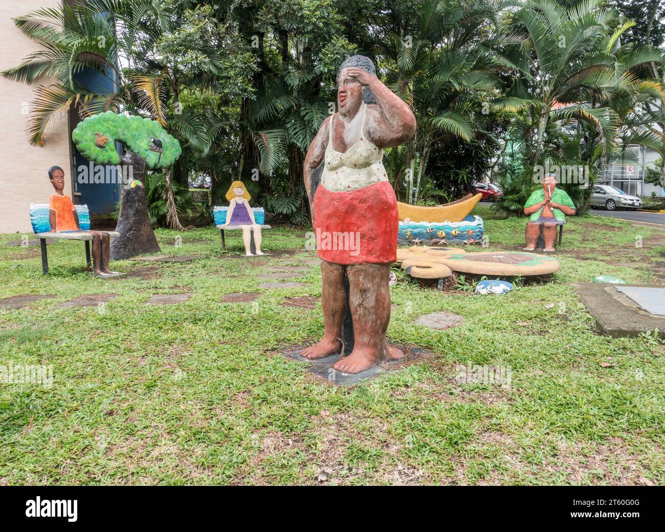 Sculptures of people on the campus of the University of Costa Rica in San Pedro. Stock Photo