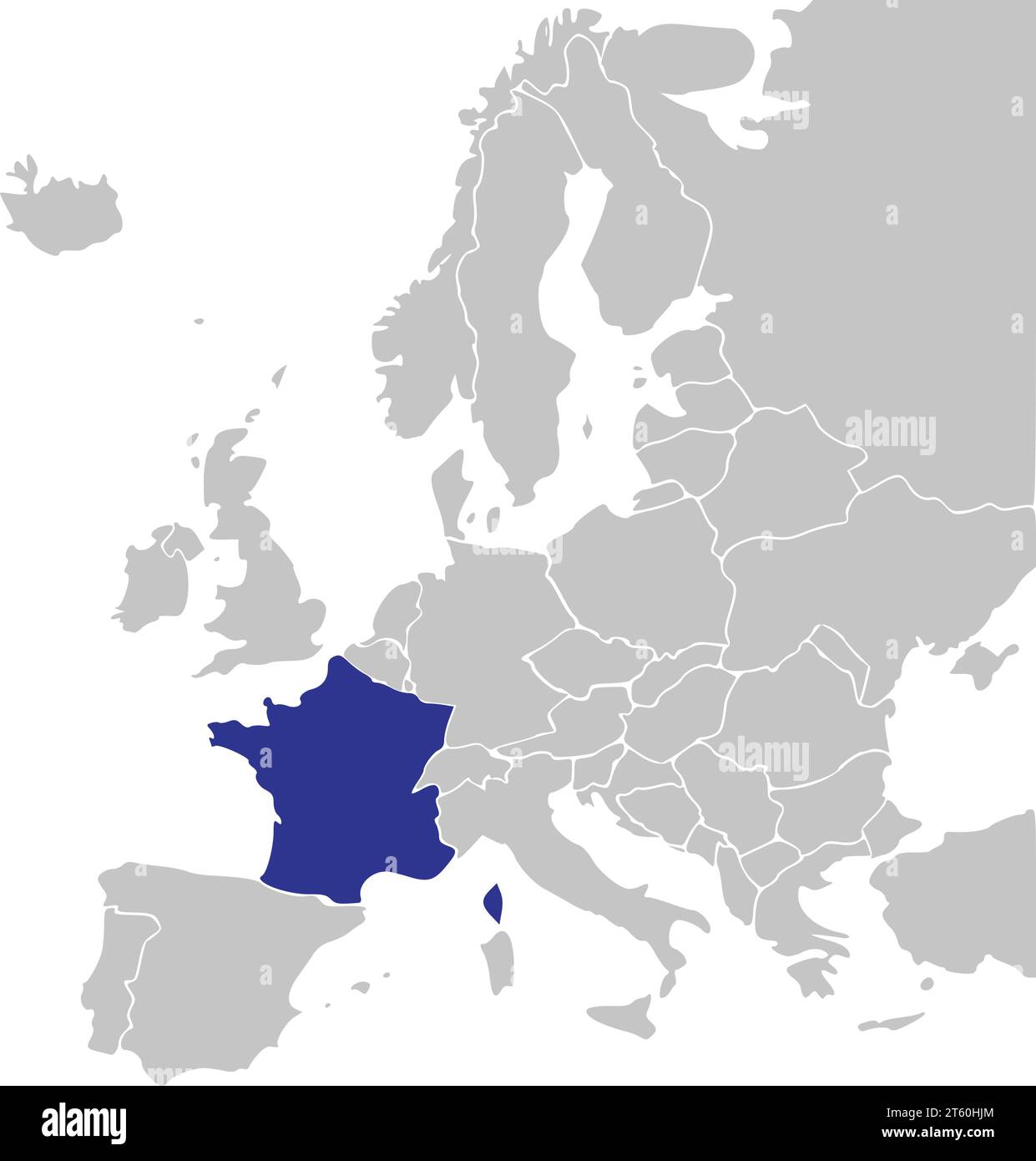 Location map of the REPUBLIC OF - Location Map Of The Republic Of France Europe 2T60HJM 