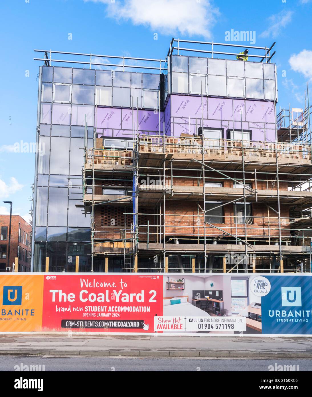 Student accommodation under construction at The Coal Yard in York, England, UK Stock Photo