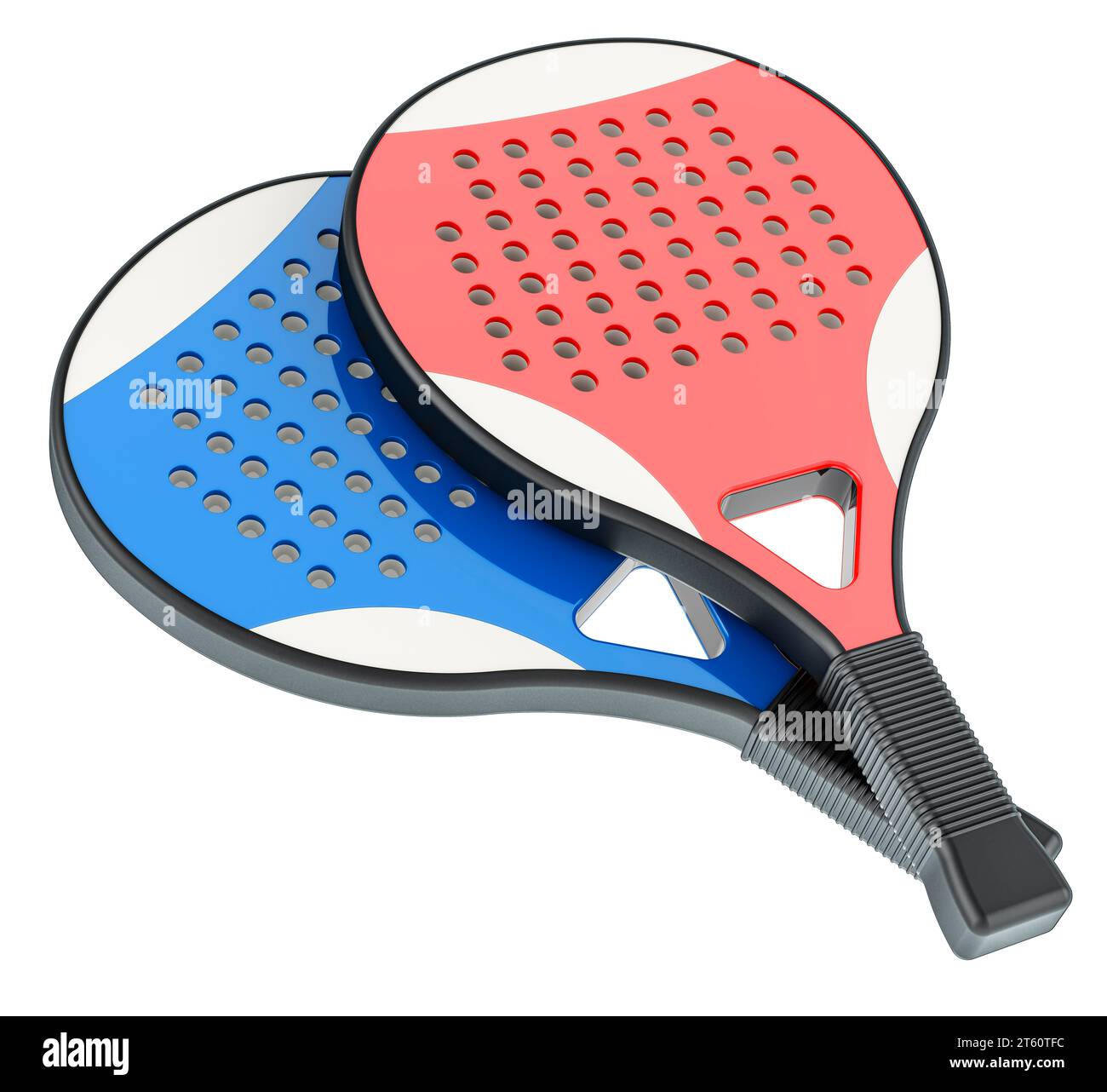 Paddle Tennis Rackets, 3D rendering isolated on white background Stock Photo