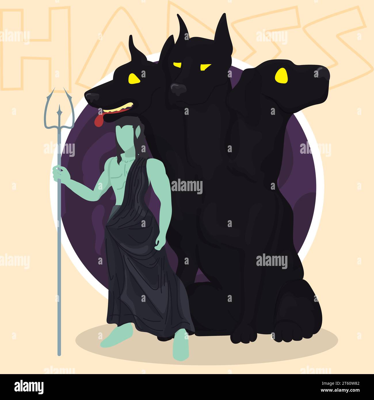 Isolated colored hades with cerberus greek god character Vector Stock Vector Image & Art Alamy