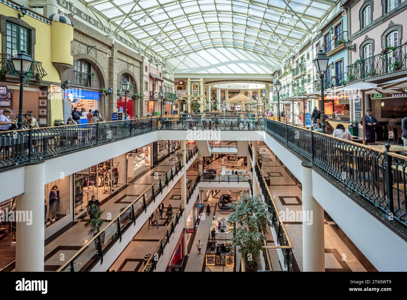 Interior of the ViaCatarina shopping Mall in Porto, Portugal on 20
