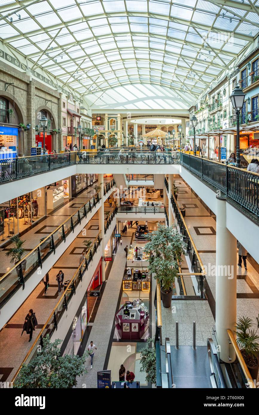 Interior of the ViaCatarina shopping Mall in Porto, Portugal on 20