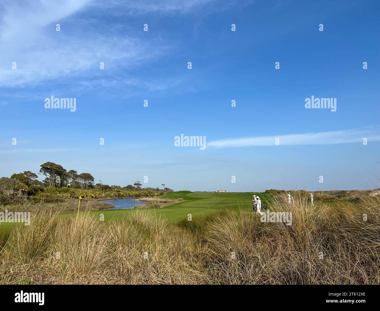 Kiawah Island, SC USA - February 26, 2023:  People playing on the Ocean Course Golf Course on Kiawah Island in South Carolina. Stock Photo