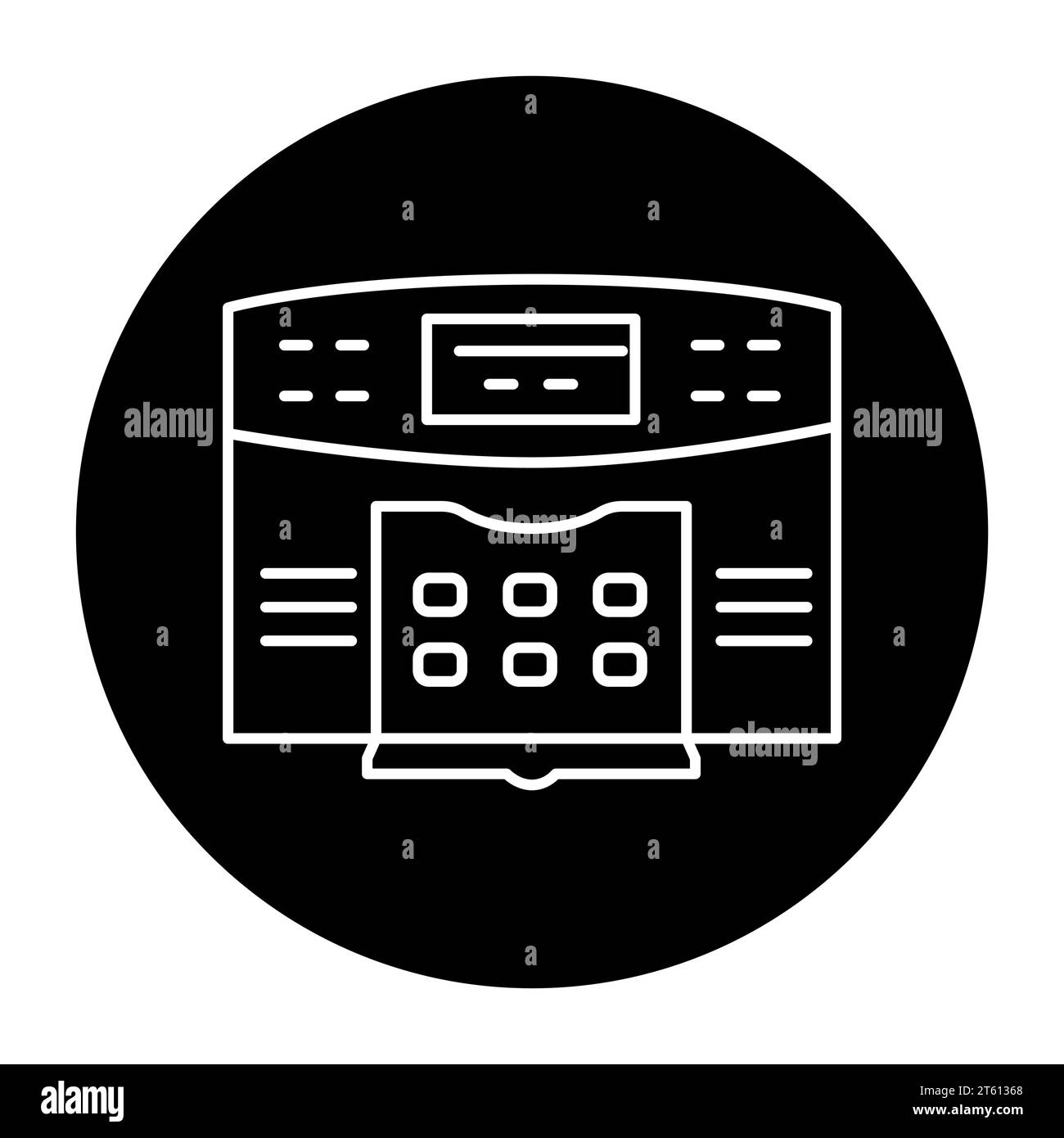 Alarm system black line icon. Motion detector keypad. Household appliance. Outline pictogram for web page, mobile app, promo Stock Vector