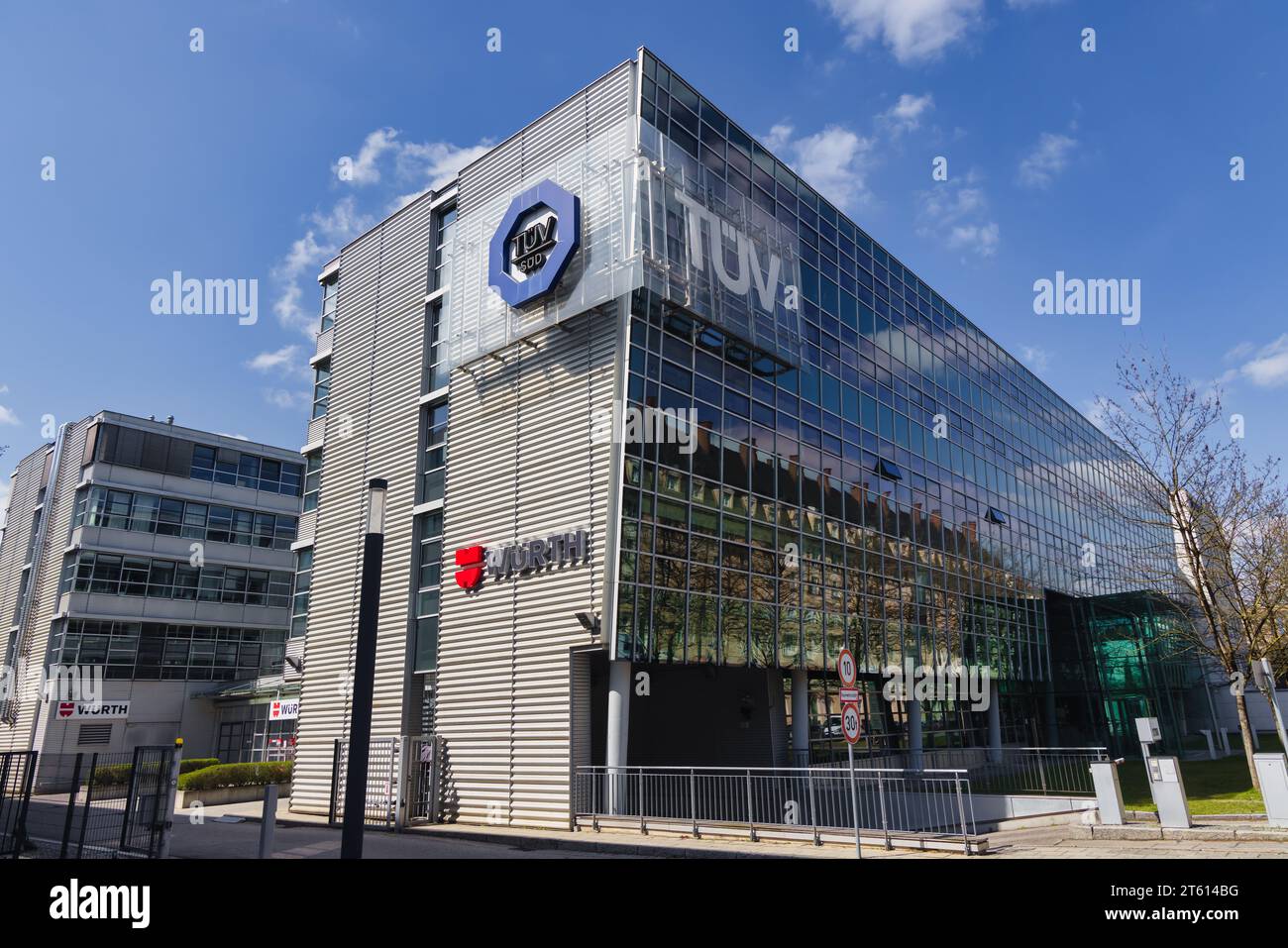 Munich, Germany - April 05, 2023: TÜV SÜD Institute for Plastics at Ridlerstrasse 65 in Munich. TÜV SÜD is a technical inspection association. Also in Stock Photo