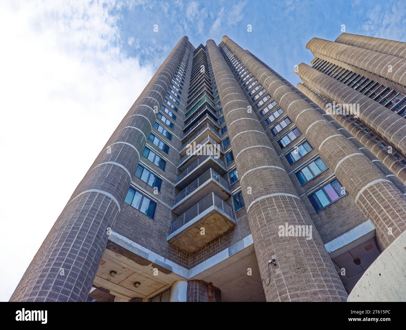 Tracey Towers are brutalist residential towers designed by Paul Rudolph