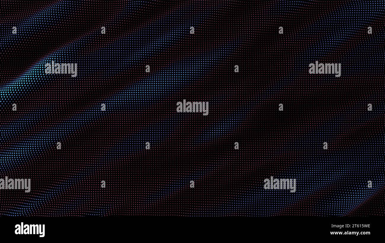 waves of colorful points. Digital data splash of point array. Futuristic smooth glitch UI element Stock Vector