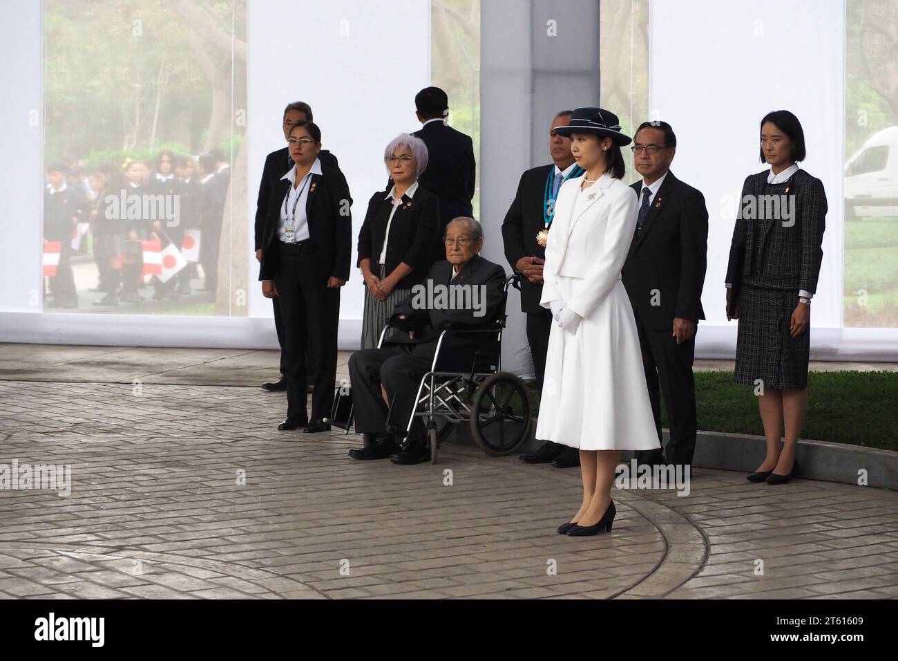 Lima, Peru. 07th Nov, 2023. Her Imperial Highness Princess Kako of Akishino from Japan visiting the commemorative monument of the Centennial of Japanese Immigration to Peru. The princess visits Peru to commemorate 150 years of bilateral diplomatic relations. Credit: Fotoholica Press Agency/Alamy Live News Stock Photo