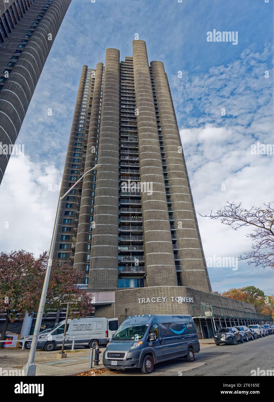 Tracey Towers are brutalist residential towers designed by Paul Rudolph