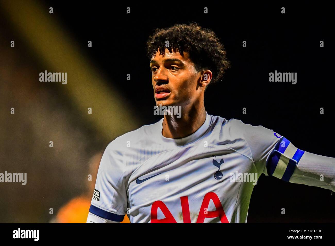 Brooklyn Lyons-Foster (53 Tottenham) during the EFL Trophy match between Cambridge United and Tottenham Hotspur Under21s at the R Costings Abbey Stadium, Cambridge on Tuesday 7th November 2023. (Photo: Kevin Hodgson | MI News) Credit: MI News & Sport /Alamy Live News Stock Photo