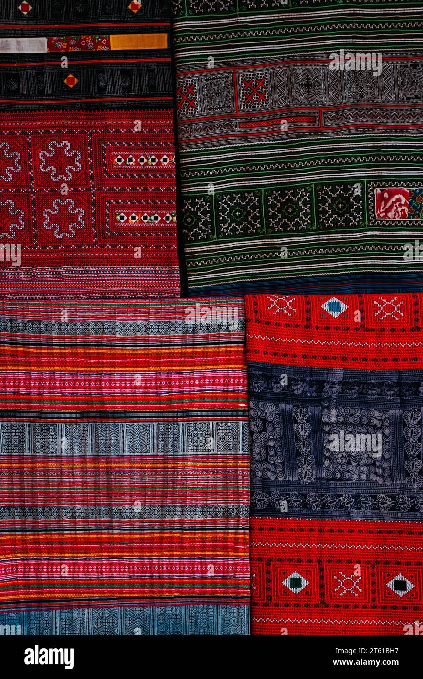 The Vietnamese Textiles in Bac Ha Market, Northern Vietnam Stock Photo Alamy