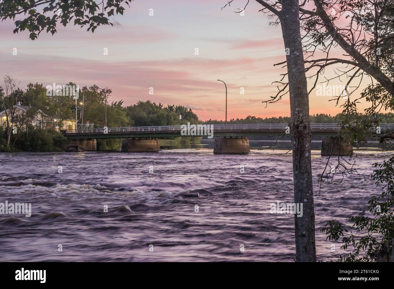 The USCanada border crossing between Maine and New Brunswick Stock