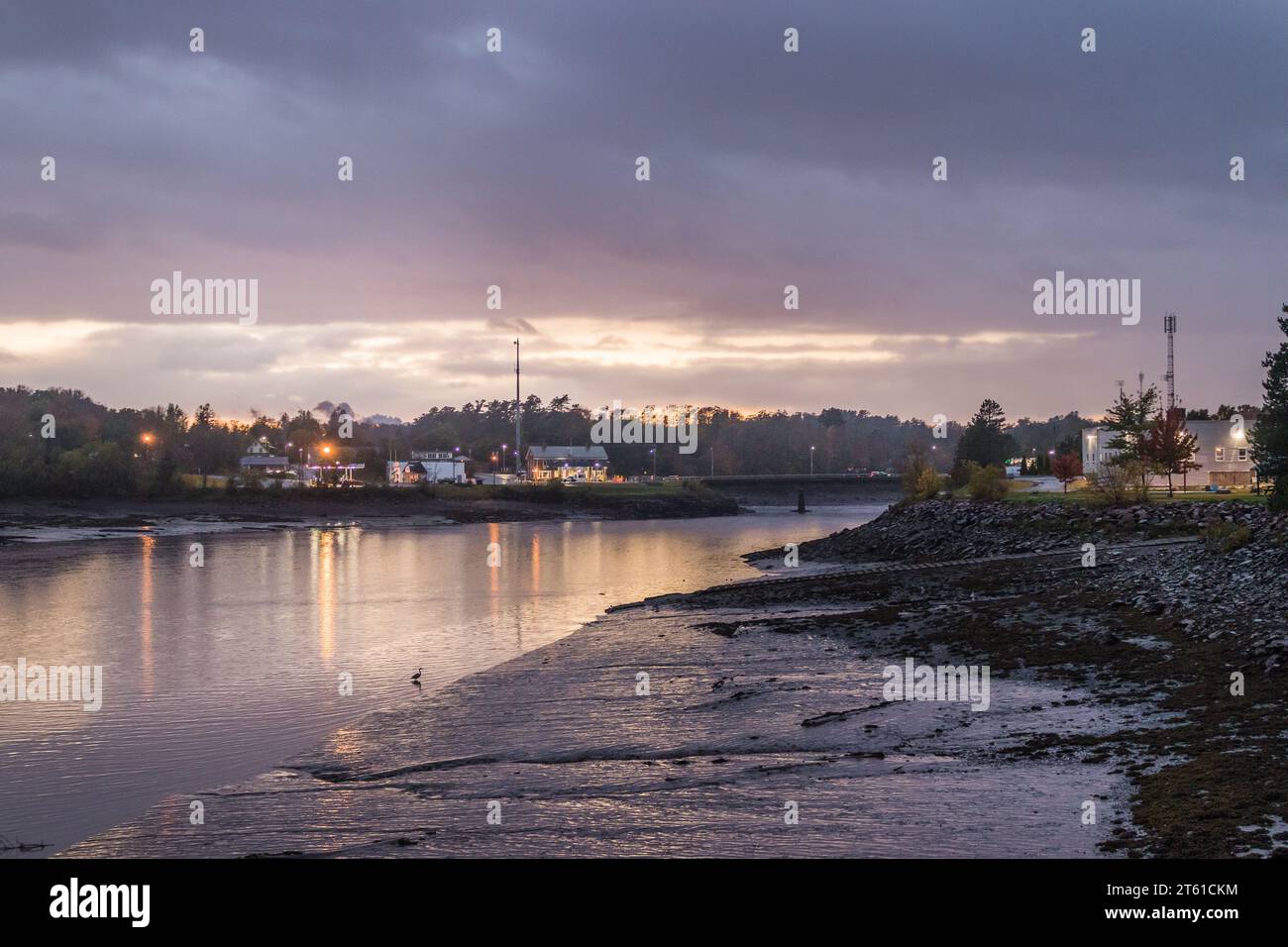 The USCanada border crossing between Maine and New Brunswick Stock