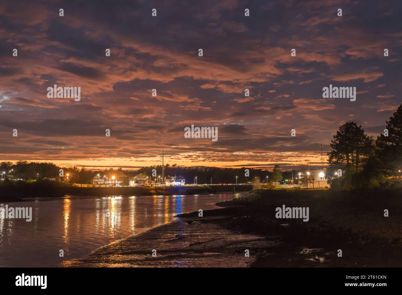 The USCanada border crossing between Maine and New Brunswick Stock