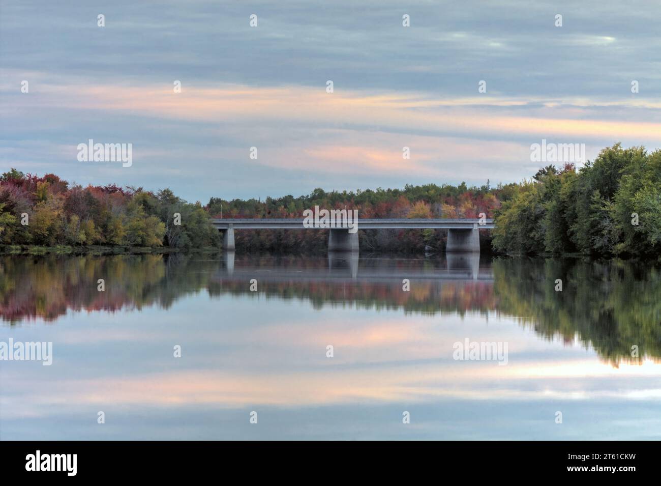 The USCanada border crossing between Maine and New Brunswick Stock