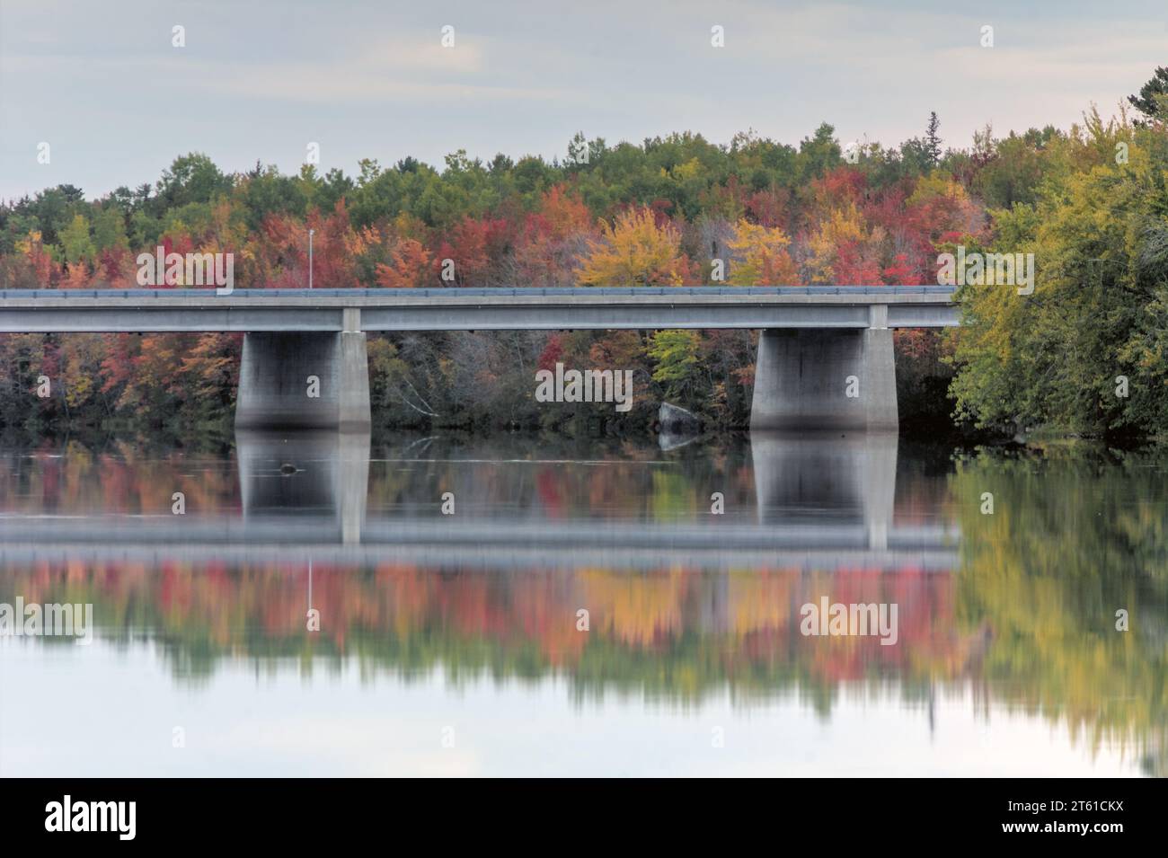 The USCanada border crossing between Maine and New Brunswick Stock