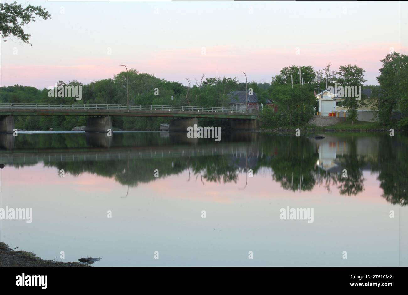 The USCanada border crossing between Maine and New Brunswick Stock