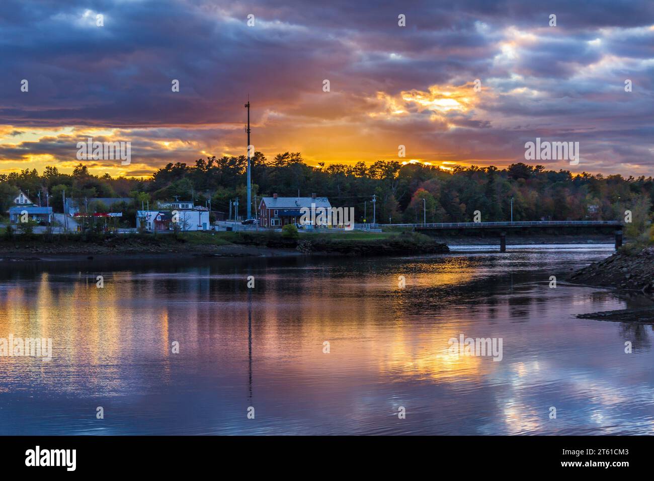 The USCanada border crossing between Maine and New Brunswick Stock