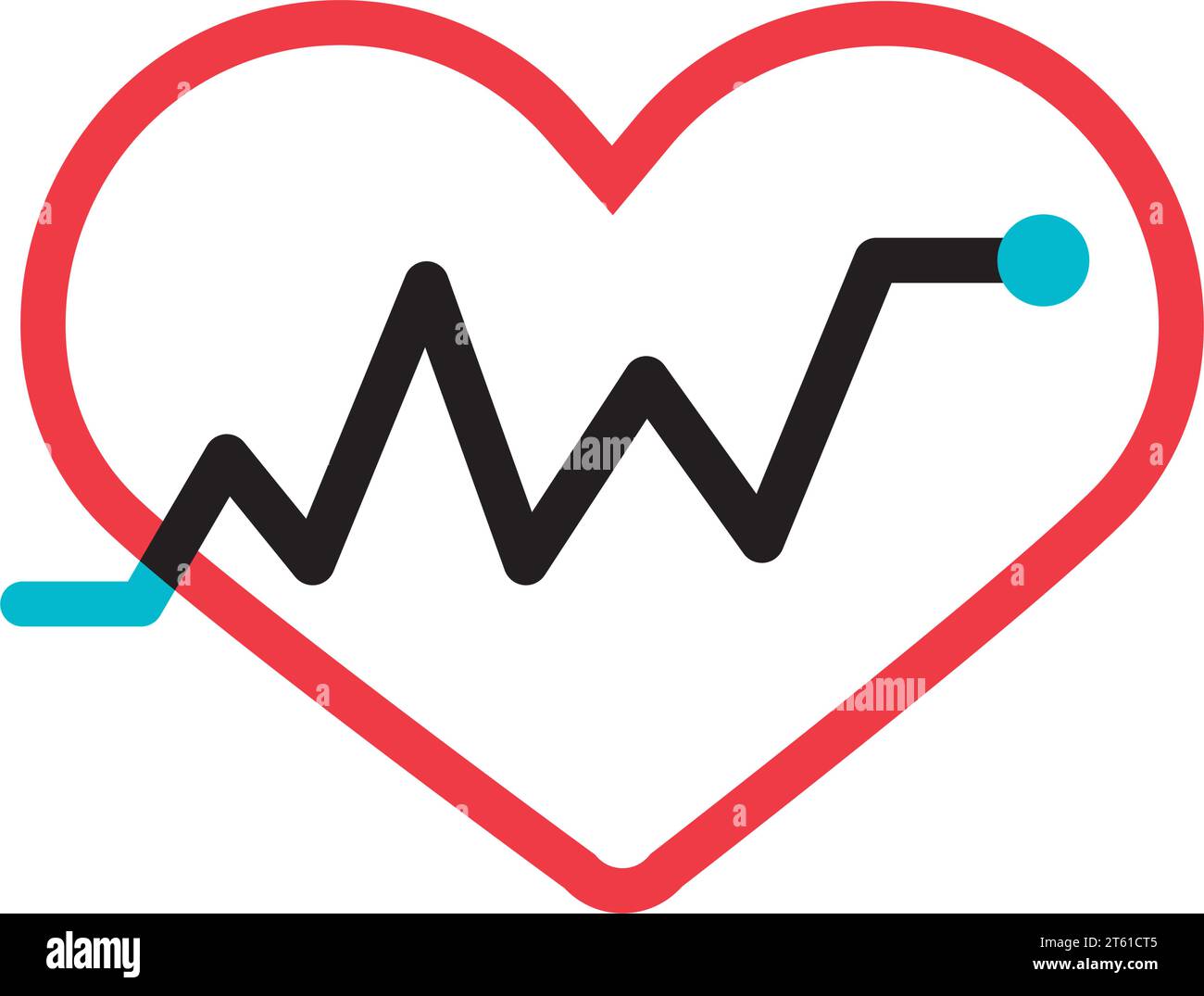 Isolated heart shape with a cardiogram medical icon Vector Stock Vector ...