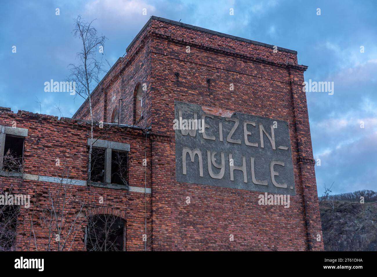King Friedrich's Wheat Mill (Weizen Mühle), built in 1770 and disused since 1990, Dresden, Germany Stock Photo