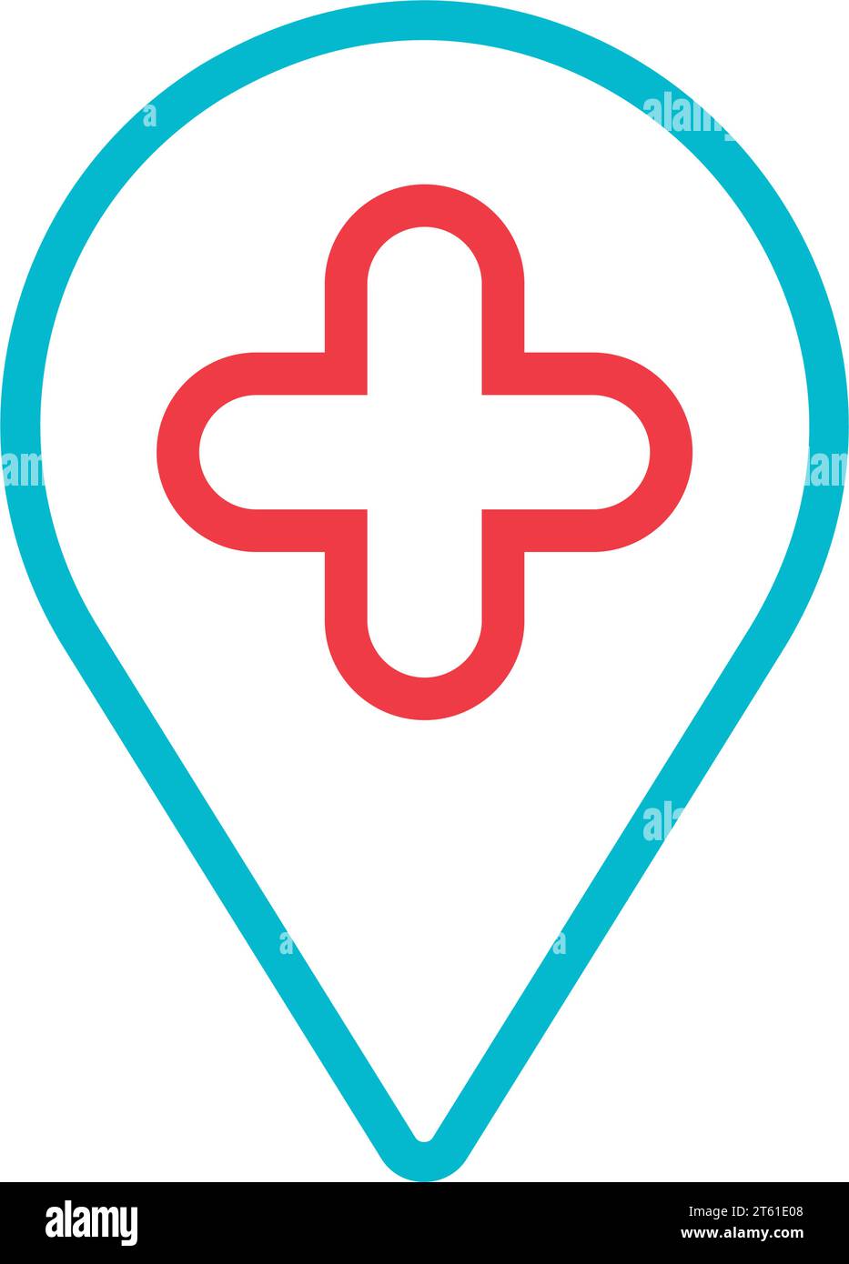 Isolated pin with cross symbol medical icon Vector Stock Vector Image ...
