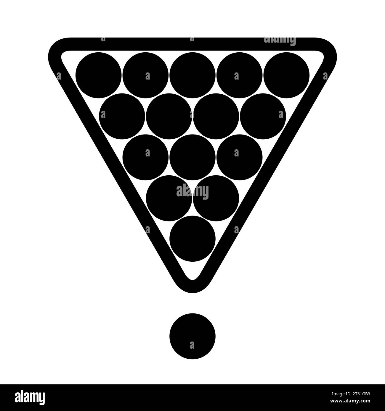 Billiard pyramid simple silhouette icon. Billiard club emblem. Flat