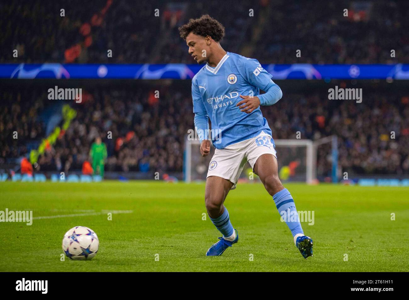 Aleksandar Dragovic #15 of Crvena zvezda during the UEFA Champions League  Group G match between Manchester City and FK Crvena Zvezda at the Etihad  Stadium, Manchester on Tuesday 19th September 2023. (Photo