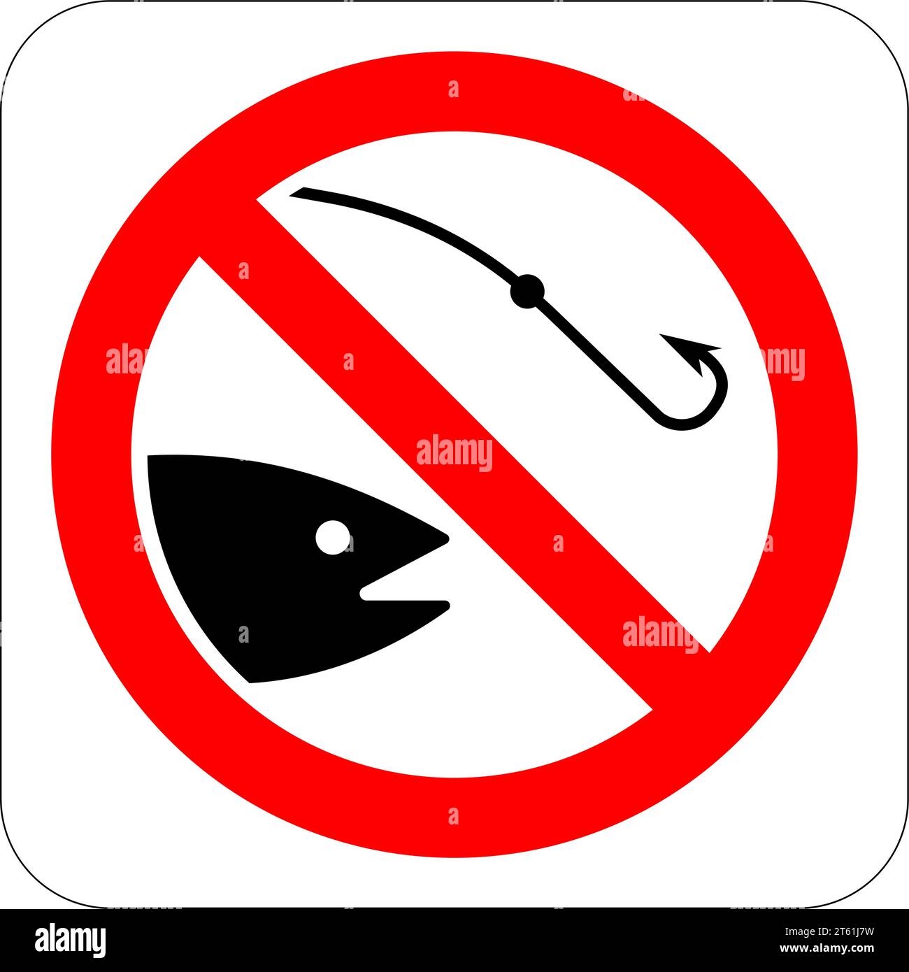 No Fishing Sign No Fishing Stock Vector