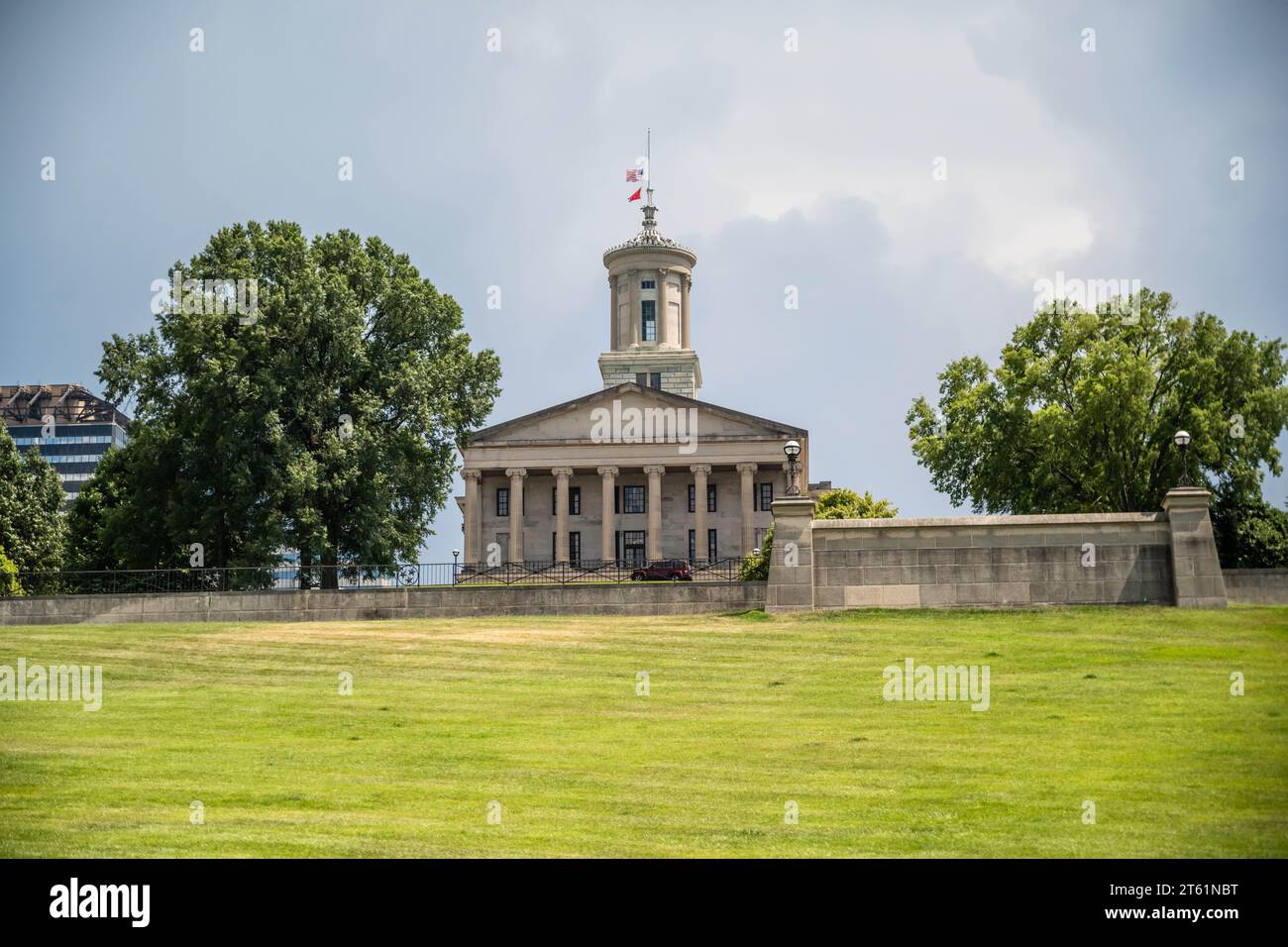 Nashville, TN, USA - July 6, 2022: The huge outside preserve grounds of Tennessee State Capitol Stock Photo