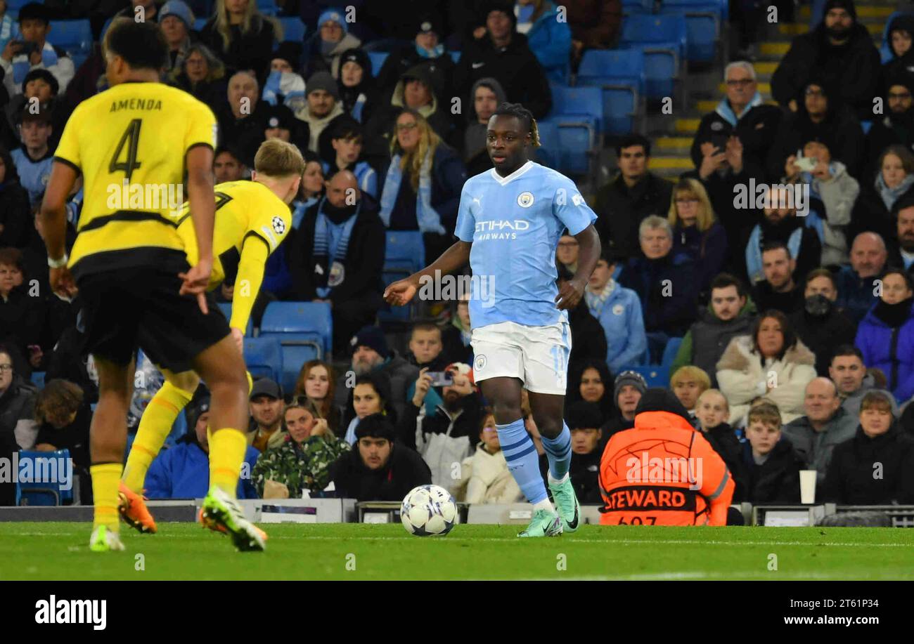 Manchester, UK. 07th Nov, 2023. Jérémy Doku in action during the UEFA 2022 Champions League between Manchester City and Young Boys, City of Manchester Stadium, November 7th, 2023 (Photo by Anthony STANLEY/ATP images) (STANLEY Anthony /ATP/SPP) Credit: SPP Sport Press Photo. /Alamy Live News Stock Photo